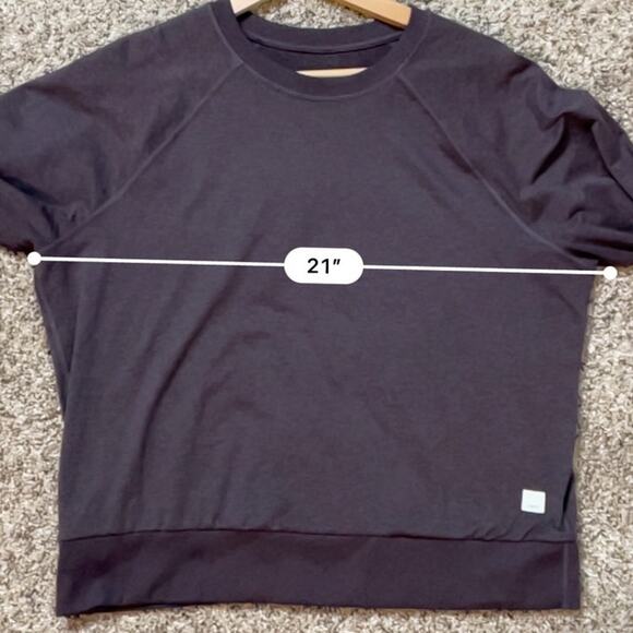 Vuori Halo Crew Brown Women's LARGE DreamKnit Pullover Sangria Heather EUC - Picture 14 of 15